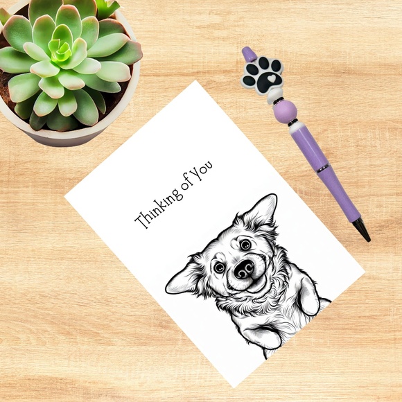 Whimsical Golden Retriever Notecards with Peel and Stick Envelopes - Picture 4 of 9